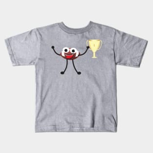 American Football Cartoon with Trophy Kids T-Shirt